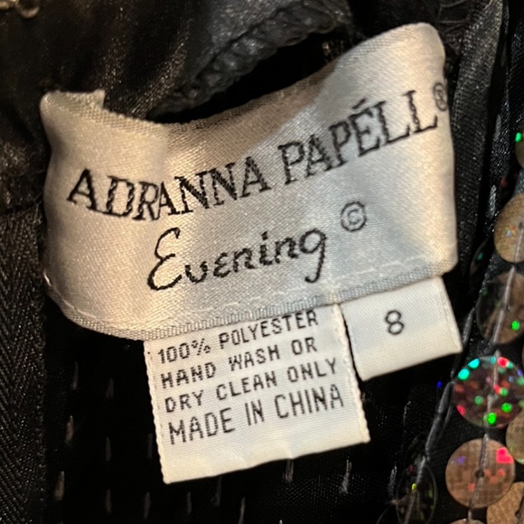 Adrianna Papell Evening Gown. Black lining with dark brown sequins. Size 8. - Picture 3 of 12